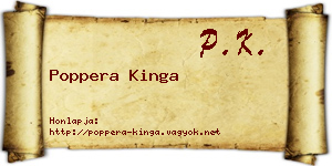 Poppera Kinga névjegykártya